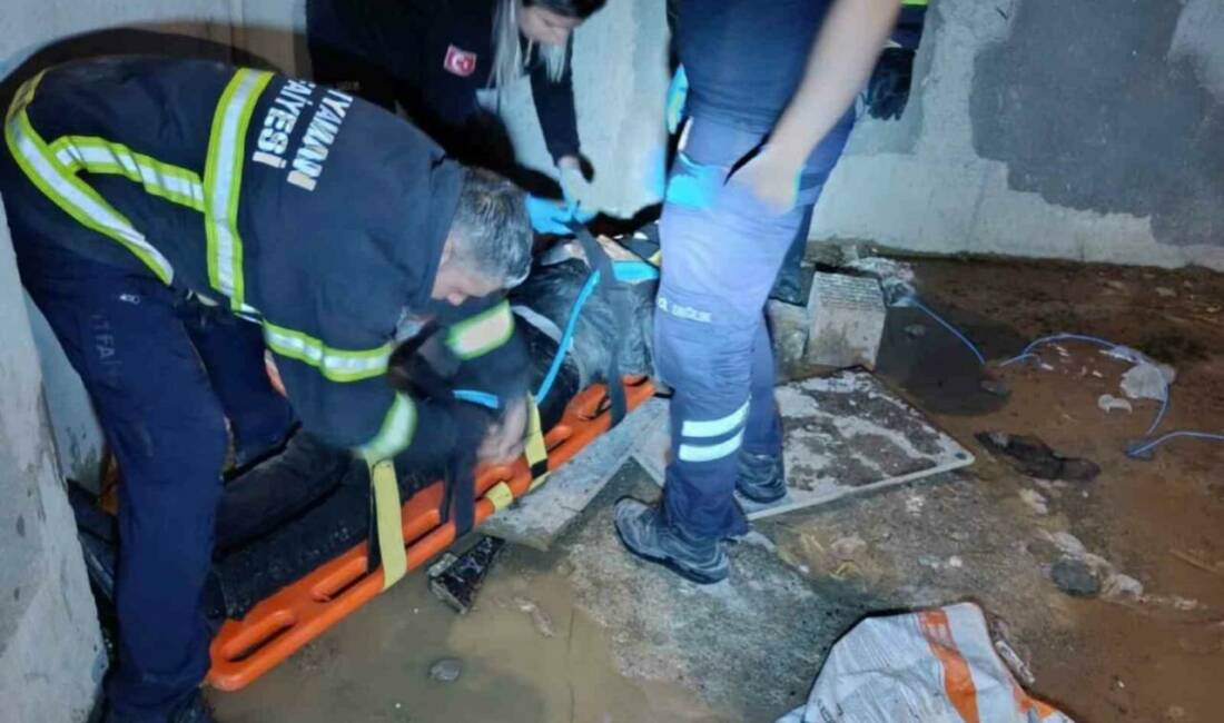 Adıyaman’da bir kişi, inşaat halindeki bir binanın boşluğuna düşerek yaralandı.