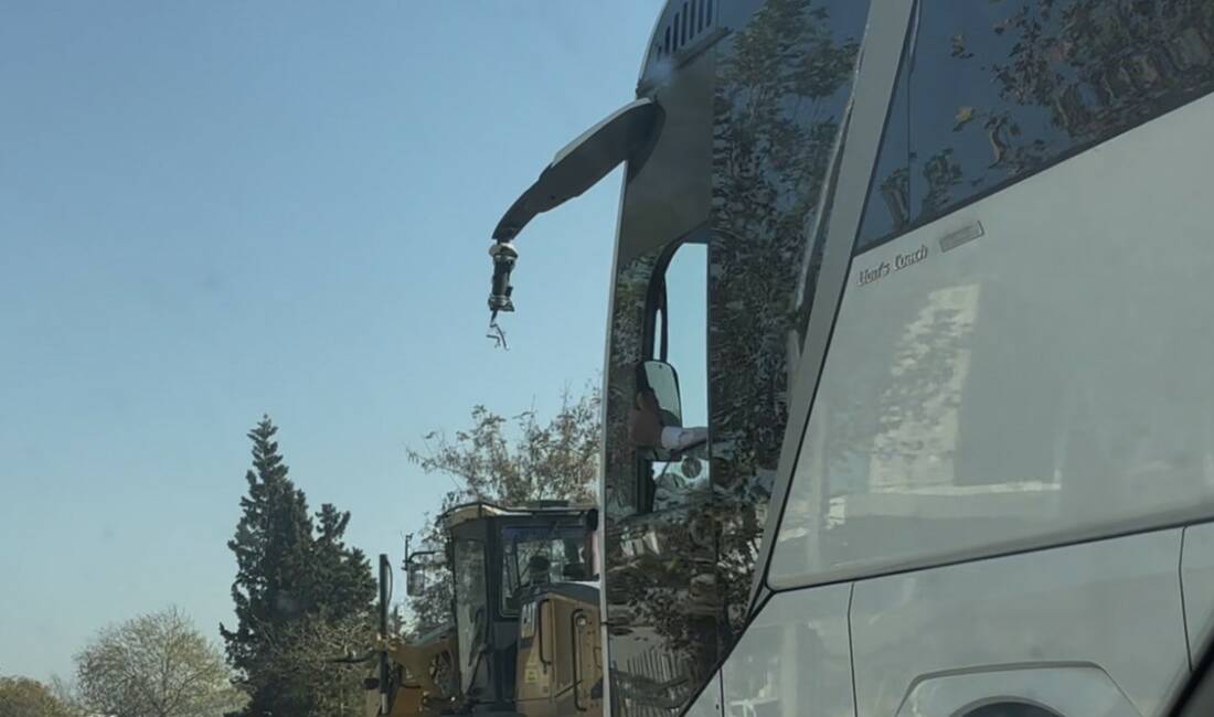 Gaziantep’te şehirler arası yolcu taşımacılığı yapan bir otobüs şoförü, kırılan