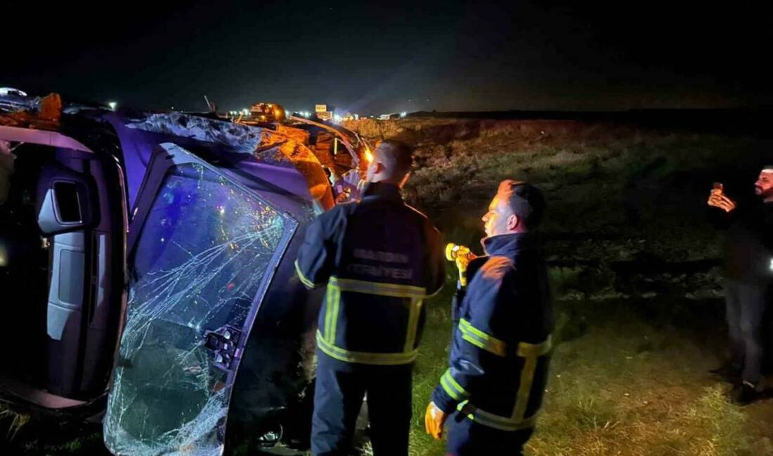 Mardin'de meydana gelen trafik kazasında kontrolden çıkan bir cipin şarampole