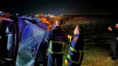 Mardin'de meydana gelen trafik kazasında kontrolden çıkan bir cipin şarampole