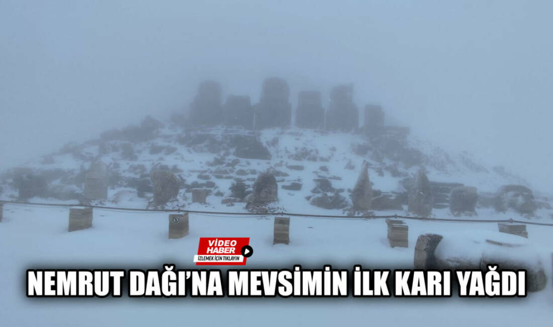 Nemrut Dağı’na mevsimin ilk karı yağdı UNESCO Dünya Kültür Mirası Listesi’nde yer alan 2206 metre yükseklikteki