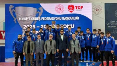 Ankara'da düzenlenen 2025-2026 Yıldızlar Güreş Ligi'nde Gaziantep Şahinbey Belediyesi Spor