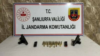Şanlıurfa’da jandarma ekipleri tarafından yapılan operasyonda 5 ruhsatsız silah ele