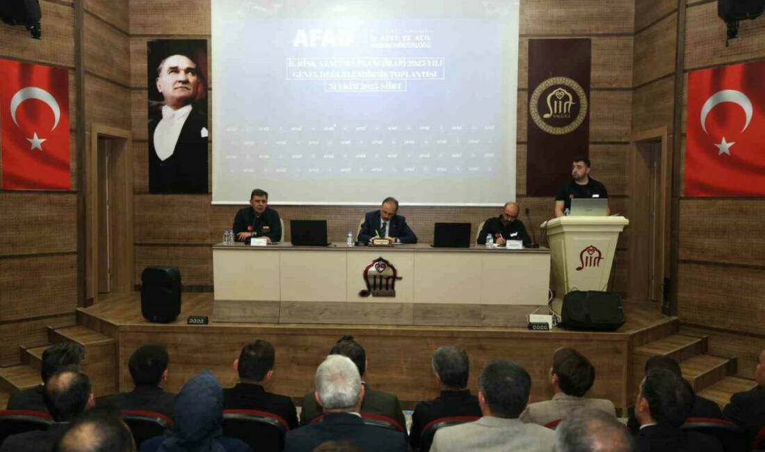 Siirt’te afet risklerini azaltmak için 52 eylem planı masaya yatırıldı Siirt Valiliği tarafından düzenlenen İl Afet Risk Azaltma Planı 2025