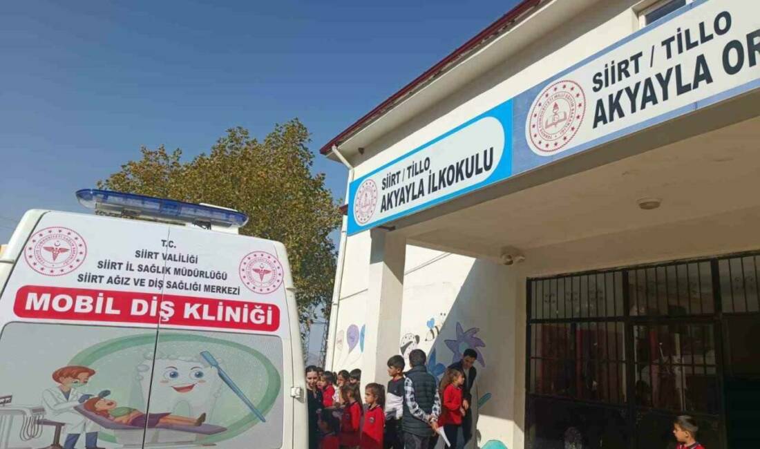 Siirt ilinde Mobil Diş Kliniği aracı kullanılarak ağız ve diş