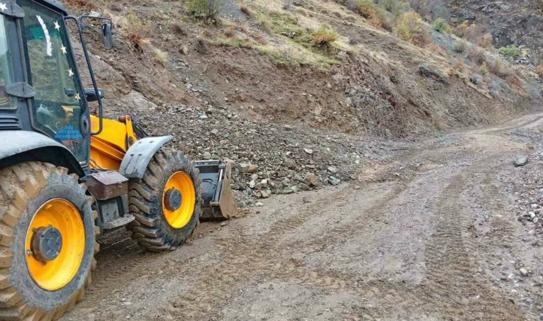Pervari ilçesine bağlı Keskin köy yolunda meydana gelen heyelan sonucu
