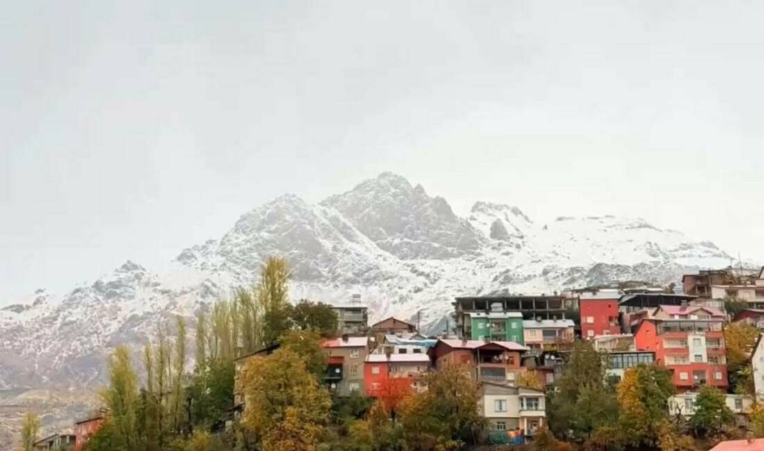 Beytüşşebap ilçesinde başlayan sağanak yağış, gece yarısından itibaren yoğun kar