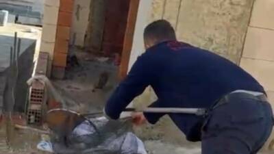 Şırnak'ın Cizre ilçesinde bir iş merkezinin asansör boşluğunda mahsur kalan