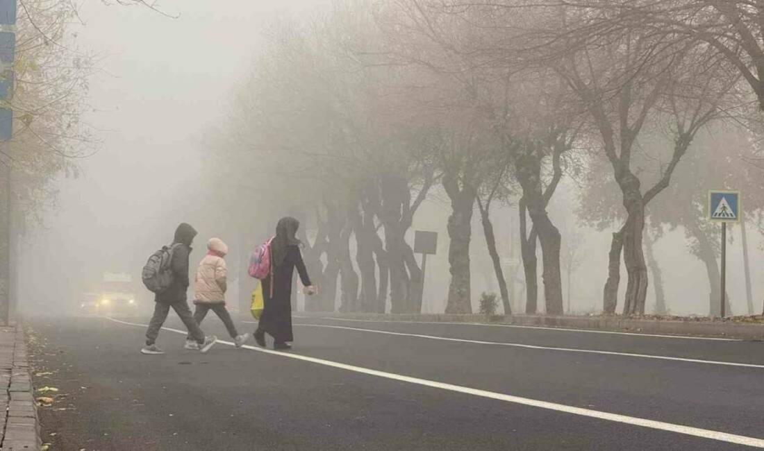 Diyarbakır'da sabah saatlerinde meydana gelen yoğun sis nedeniyle görüş mesafesi