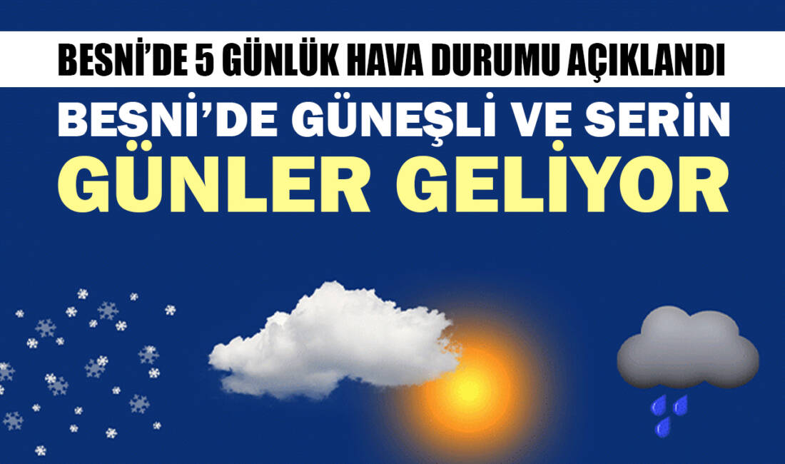 Meteoroloji Genel Müdürlüğü tarafından yayımlanan 5 günlük hava tahmin raporuna