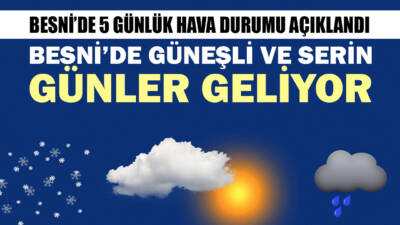 Meteoroloji Genel Müdürlüğü tarafından yayımlanan 5 günlük hava tahmin raporuna