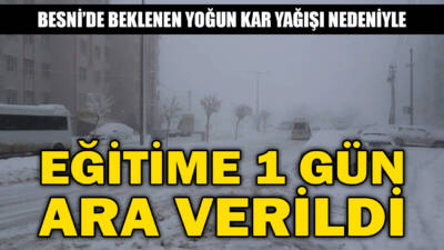 Besni Kaymakamlığı, Meteoroloji Genel Müdürlüğü’nden alınan son değerlendirmeler doğrultusunda ilçede