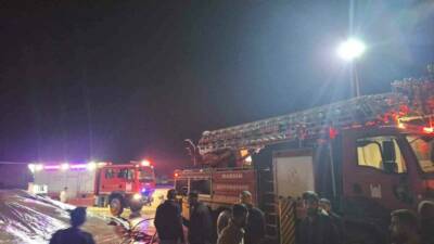 Mardin Kızıltepe ilçesinde bulunan bir mısır kurutma tesisinde gece geç