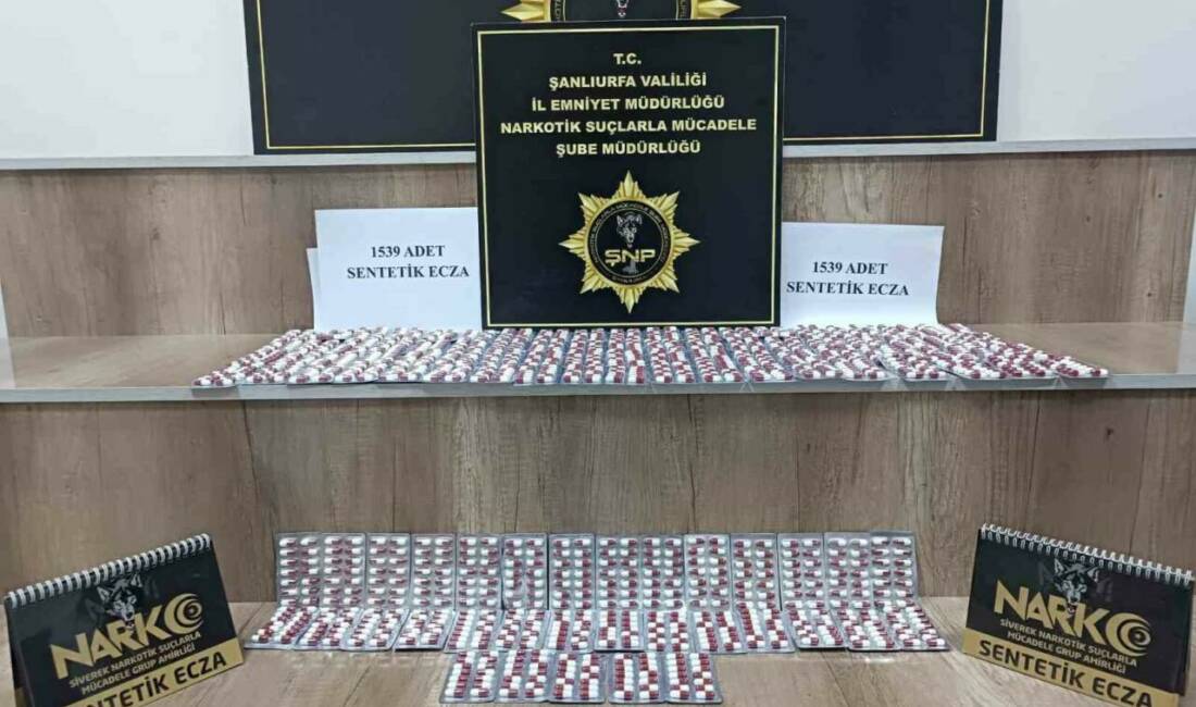 Şanlıurfa’da polis ekiplerince belirlenen bir adrese düzenlenen uyuşturucu operasyonunda bin