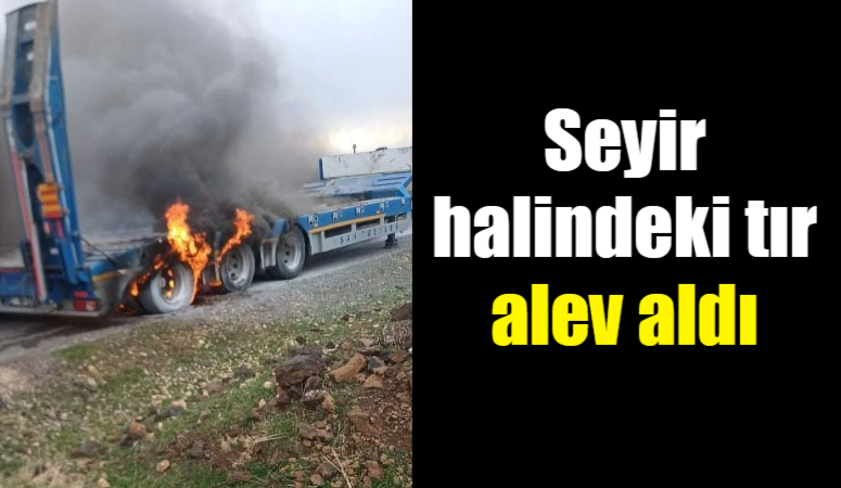 Diyarbakır’ın Çınar ilçesinde seyir halindeki tır alev aldı.