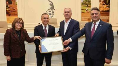 Gaziantep'te gerçekleştirilen törende Araban Ziraat Odası Başkanı Hasan Altun, Araban