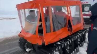 Gaziantep’i Araban ilçesinde düşük riski bulunan ancak karla kaplı yollar