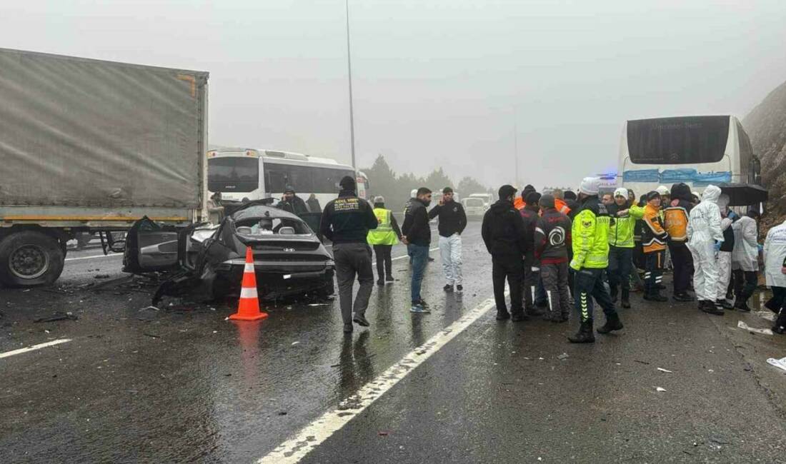 Gaziantep TAG Otoyolunda meydana gelen yoğun sis ve yağmur yağışı
