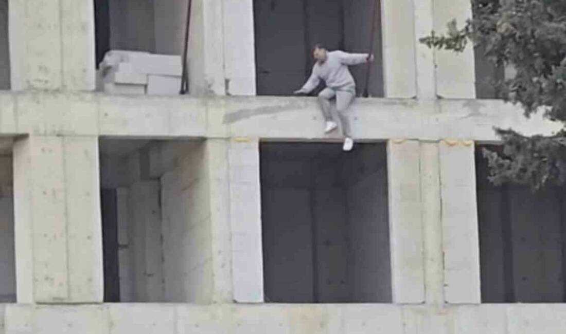 Adıyaman’da bir kişi çıktığı inşaattan atlamak istedi. Ekipleri harekete geçiren