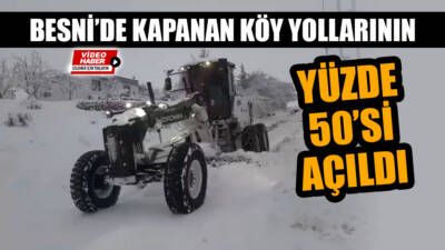 Besni'de etkisini sürdüren kar yağışı nedeniyle karla mücadele çalışmaları aralıksız