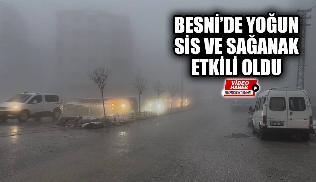 Besni'de sabahın erken saatlerinden itibaren etkili olan yoğun sis ve