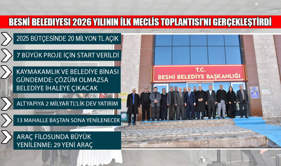 Besni Belediyesi, 2026 yılının ilk meclis toplantısını Belediye Başkanı Reşit