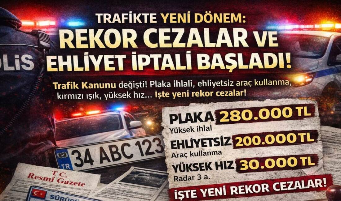 Resmî Gazete’de yayımlanan yeni Trafik Kanunu düzenlemesiyle plaka, kırmızı ışık,
