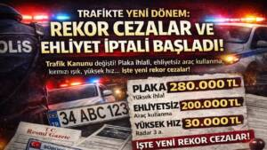 Resmî Gazete’de yayımlanan yeni Trafik Kanunu düzenlemesiyle plaka, kırmızı ışık,