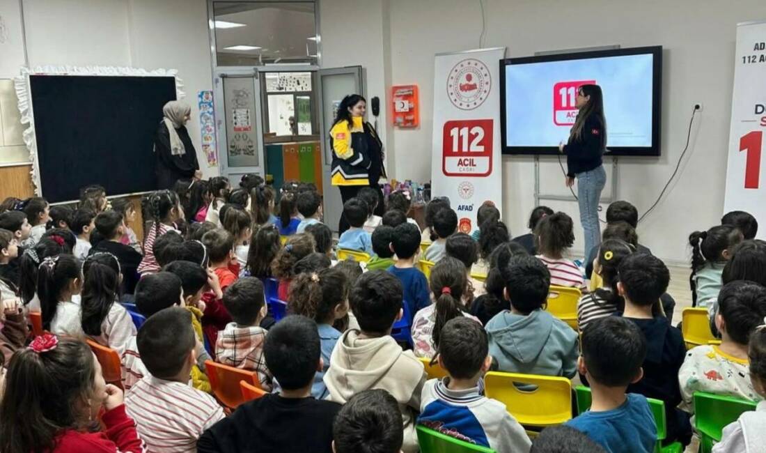 Adıyaman Acil Çağrı Merkezi görevlileri tarafından minik öğrencilere eğitim verildi.
