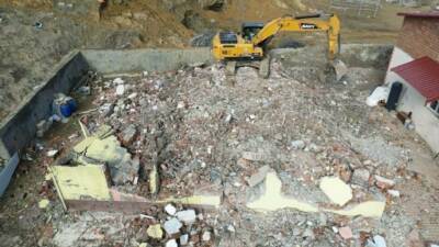 Kahramanmaraş merkezli 6 Şubat depremlerinde hasar gören Adıyaman’ın Çelikhan ilçesinde,