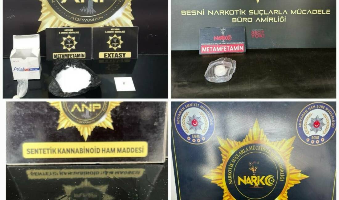 Adıyaman İl Emniyet Müdürlüğü ekiplerince çeşitli suçlardan yakalanan 20 şahıs