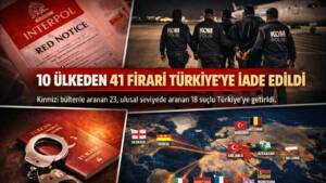 Kırmızı bültenle aranan 23, ulusal seviyede aranan 18 kişi olmak