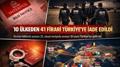 Kırmızı bültenle aranan 23, ulusal seviyede aranan 18 kişi olmak