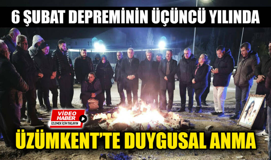 6 Şubat 2023 depremlerinin üçüncü yıl dönümünde Besni Üzümkent’te düzenlenen