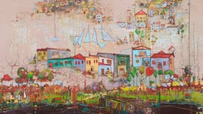 Ressam Hatice Aydoğan, "Hatice Aydoğan ile Mavi Nefes" resim sergisini