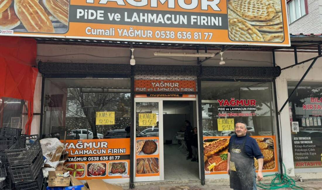 Erdemoğlu Mahallesi Yenikent’te faaliyet gösteren Yağmur Pide Fırını’nda ekmek fiyatı