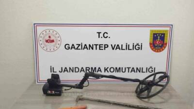 Gaziantep’te define bulmak amacıyla izinsiz kazı yaptığı tespit edilen 2