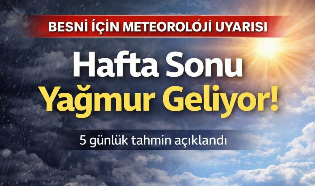 Meteoroloji Genel Müdürlüğü verilerine göre Besni'de önümüzdeki günlerde hava sıcaklıkları