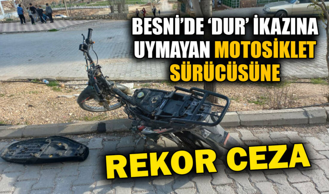 Adıyaman’ın Besni ilçesinde polis ekiplerinin “dur” ihtarına uymayan motosiklet sürücüsü,