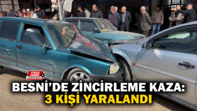 Adıyaman’ın Besni ilçesi Atatürk Caddesi üzerinde meydana gelen zincirleme trafik