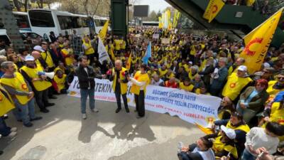 Eğitim Sen Adıyaman Şubesi, Ankara'da Milli Eğitim Bakanlığı önünde başlatılan