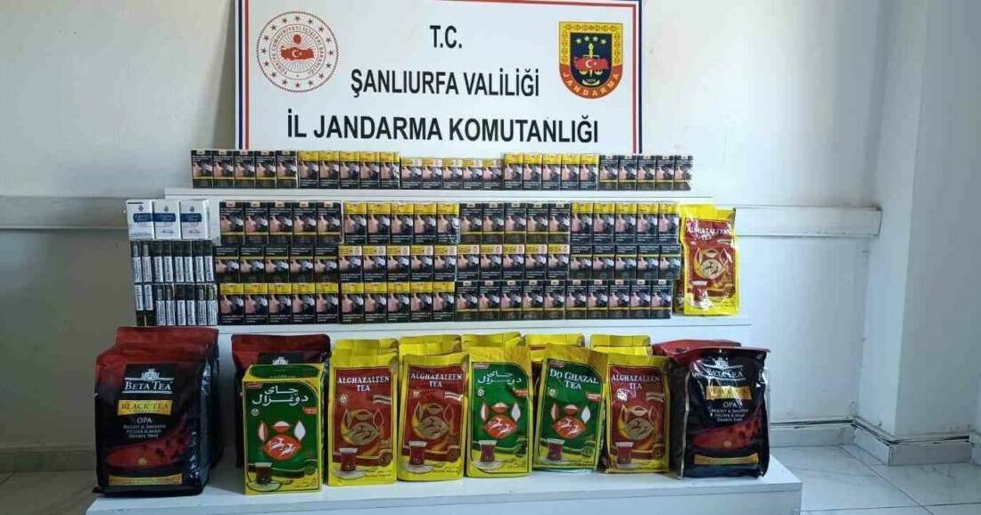 Şanlıurfa'nın Birecik ve Viranşehir ilçelerinde yapılan gümrük kaçağı çay ve