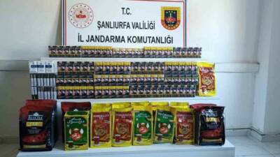 Şanlıurfa'nın Birecik ve Viranşehir ilçelerinde yapılan gümrük kaçağı çay ve