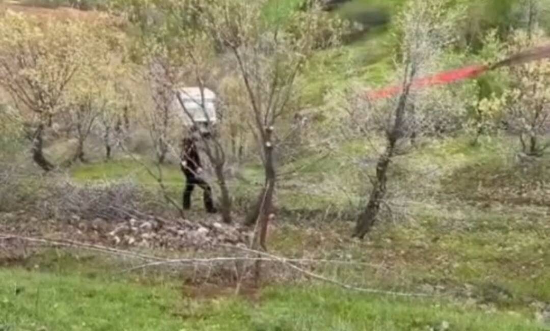 El freni çekilmeden park edilen kamyonet şarampole yuvarlandı, maddi hasar