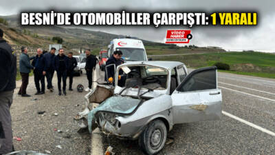 Adıyaman’ın Besni ilçesine bağlı Harmanardı Köyü mevkiinde iki otomobilin çarpıştığı