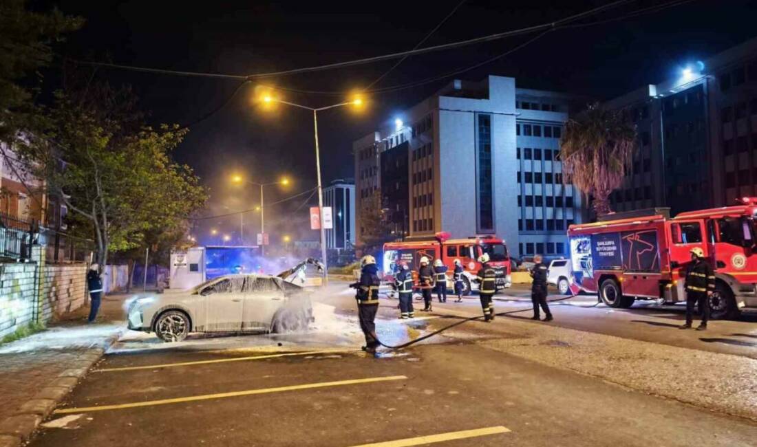 Şanlıurfa’da park halindeki elektrikli araçta yangın çıktı.