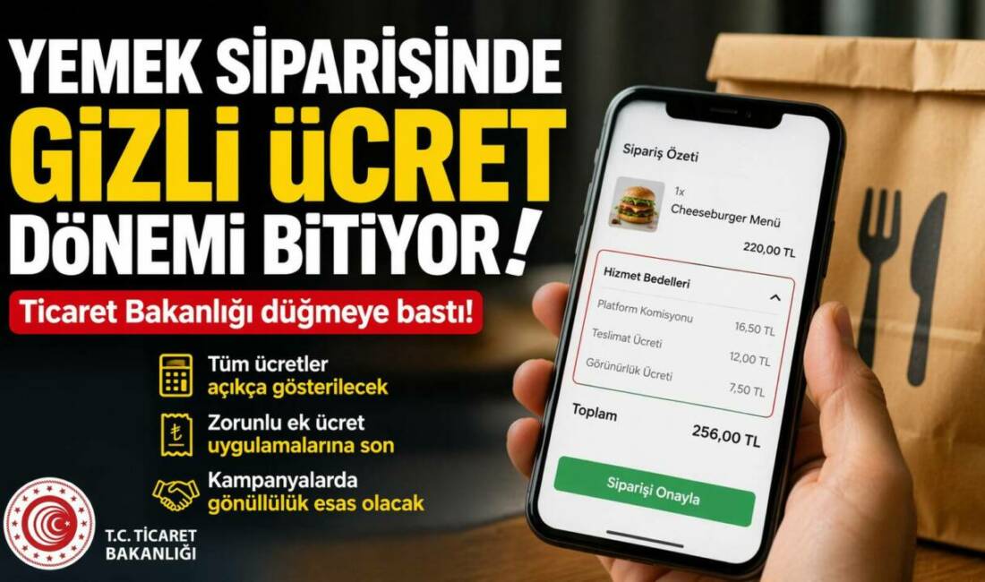 Yemek sipariş platformlarına yeni düzenleme geldi. Artık tüm hizmet bedelleri
