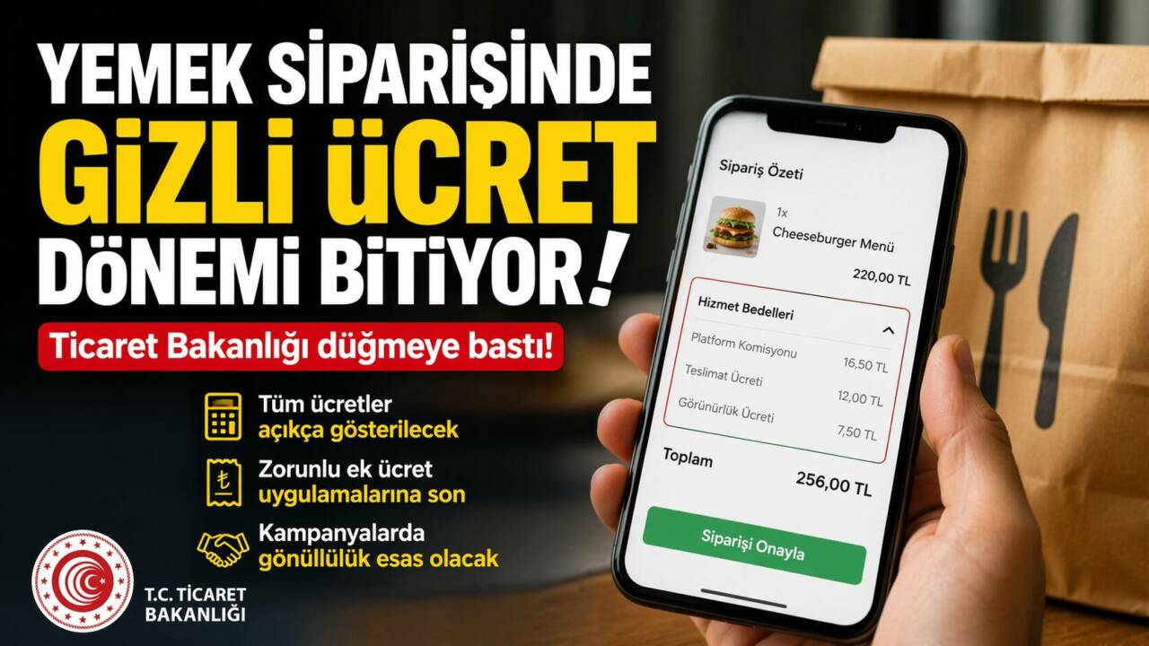 Yemek sipariş platformlarına yeni düzenleme geldi. Artık tüm hizmet bedelleri