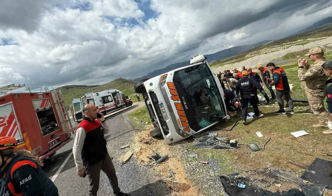 Diyarbakır’ın Lice ilçesinde bir yolcu otobüsünün devrilmesi sonucu meydana gelen