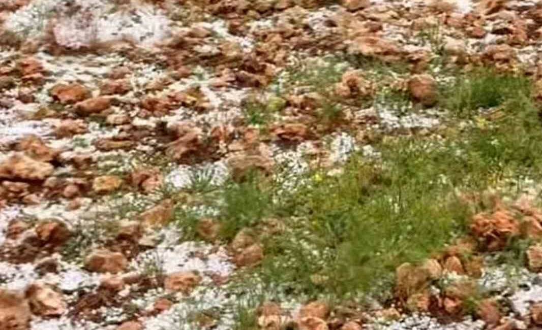 Gaziantep’in Araban ilçesinde, akşam saatlerinde etkili olan dolu yağışı ilçeye